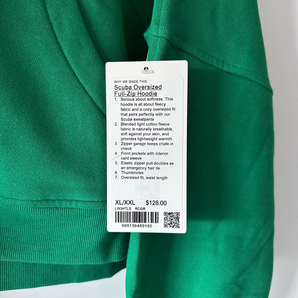 NWT lululemon athletica Green Zip-Up Hoodie - Picture 3 of 3